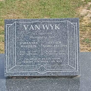 WYK Johannes Hendrik, van 1917-2005 &amp; Esther Margaretha 1921-2008