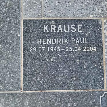 KRAUSE Hendrik Paul 1945-2004