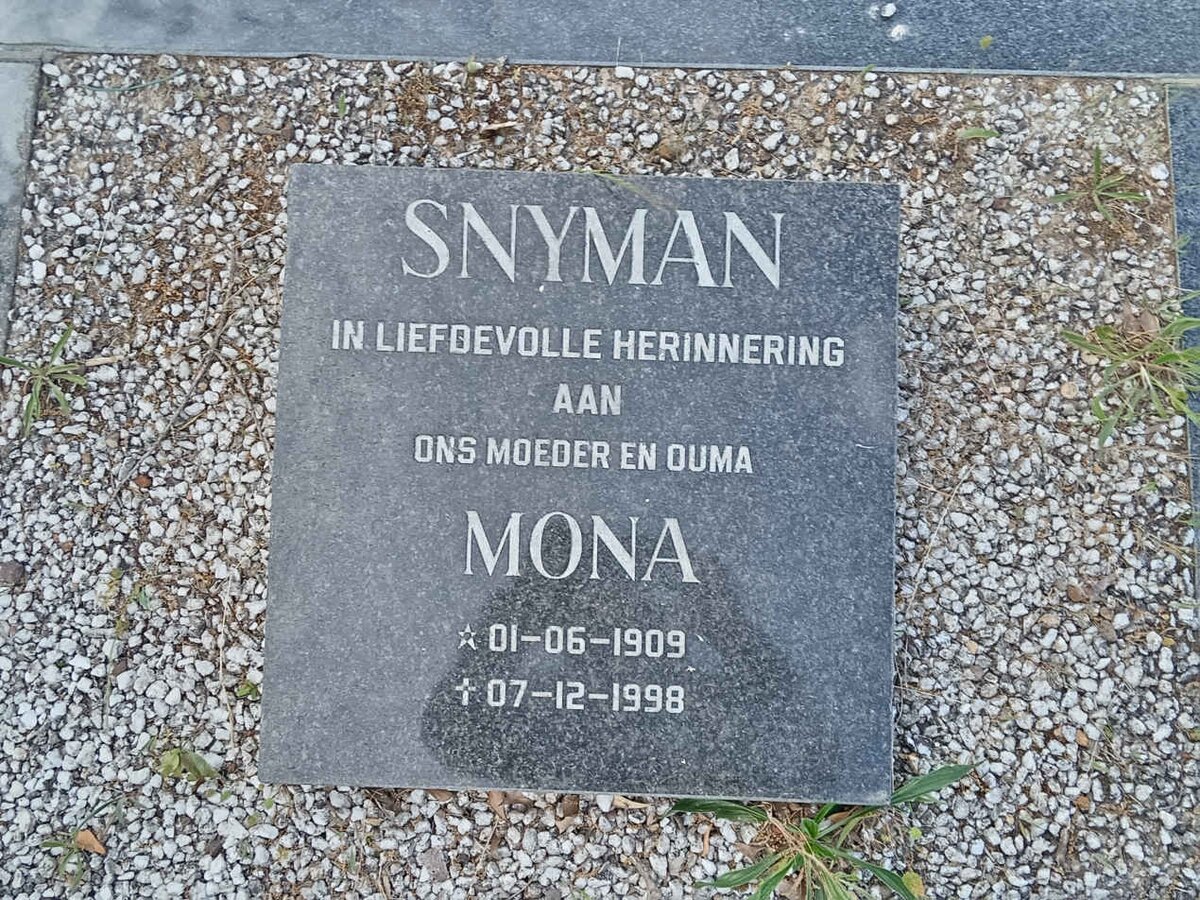 SNYMAN Mona 1909-1998