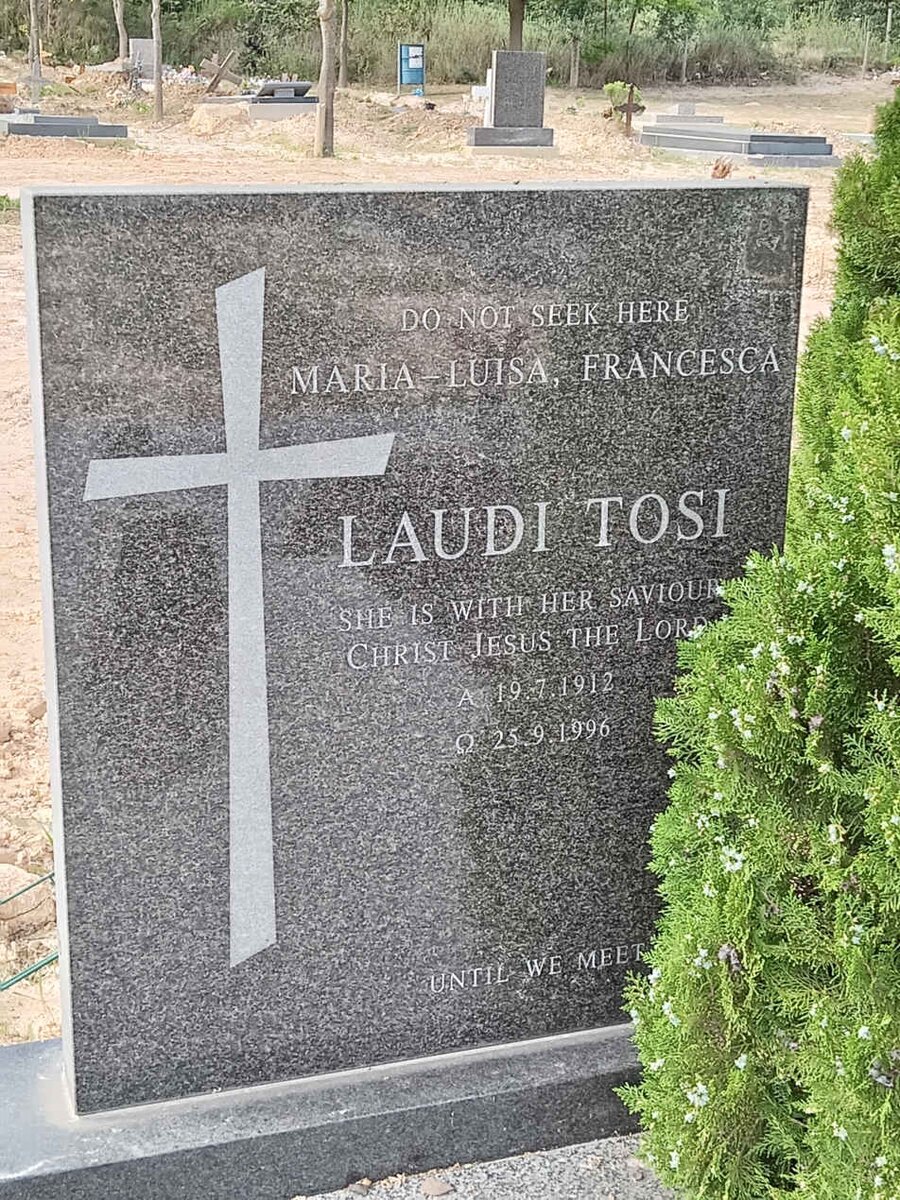 TOSI Maria Luisa Francesca nee LAUDI 1912-1996