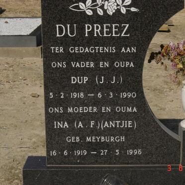 PREEZ J.J., du 1918-1990 &amp; A.F. MEYBURGH 1919-1996