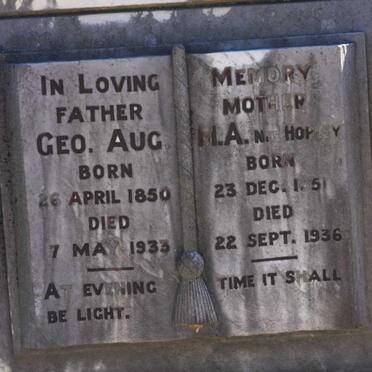 BARRY Geo. Aug. 1850-1933 &amp; M.A. HOPLEY 1851-1936