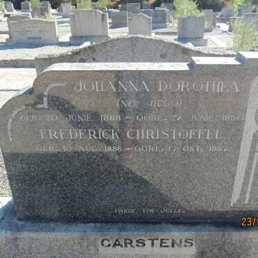 CARSTENS Frederick Christoffel 1886-1957 &amp; Johanna Dorothea HUGO 1888-1950