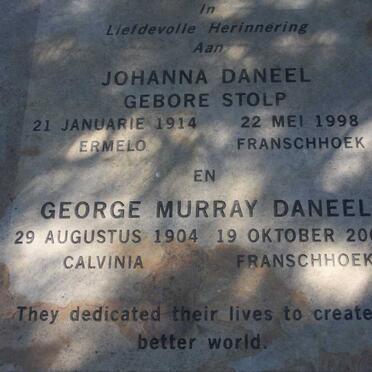 DANEEL George Murray 1904-2004 &amp; Johanna STOLP 1914-1998