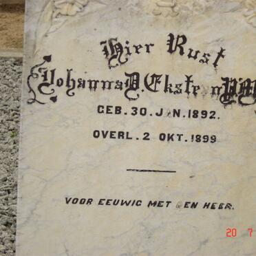 EKSTEEN Johanna D. 1892-1899