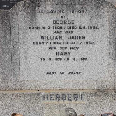 HERBERT George 1806-1852 :: HERBERT William James 1867-1952 &amp; Mary 1876-1970