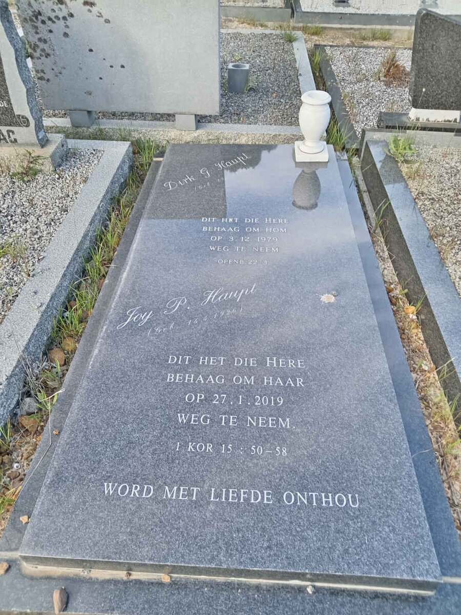 HAUPT Dirk G. -1979 & Joy P. 1926-2019