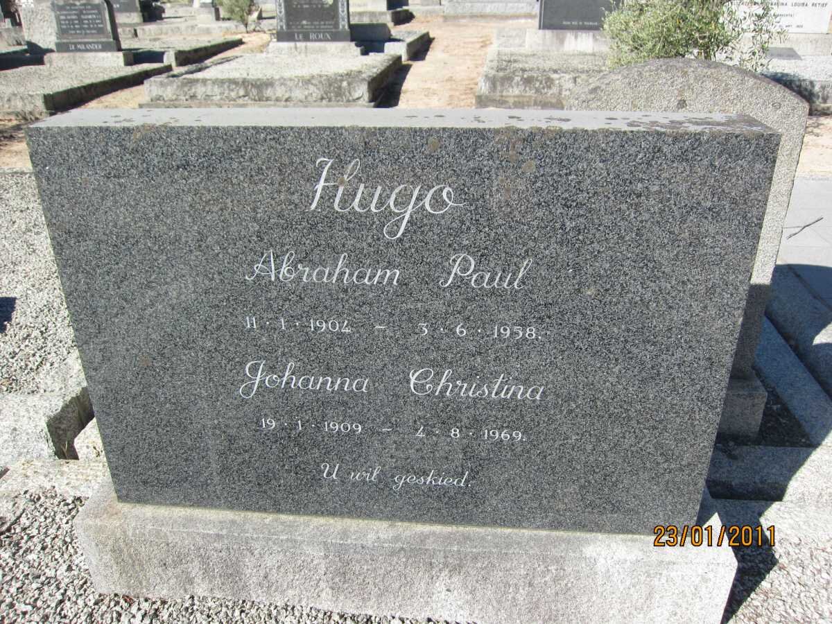 HUGO Abraham Paul 1904-1958 &amp; Johanna Christina 1909-1969