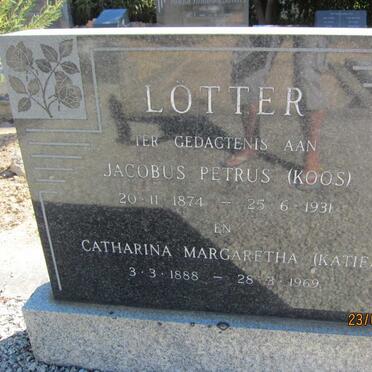 LÖTTER Jacobus Petrus 1874-1931 &amp; Catharina Margaretha 1888-1969