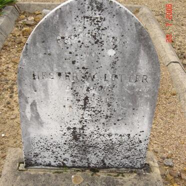 LOTTER Hester  A. nee LE ROUX 1878-1907