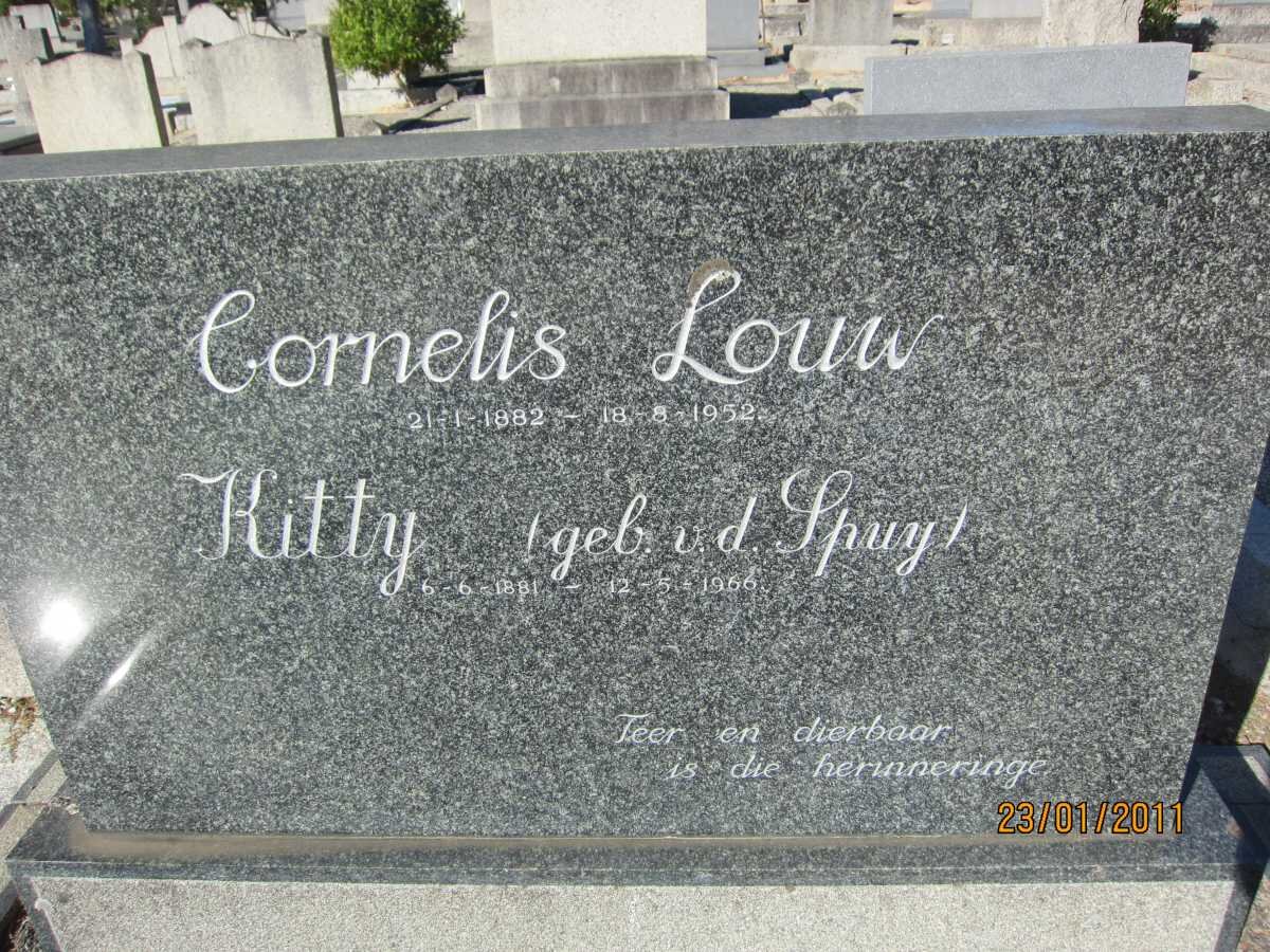 LOUW Cornelis 1882-1952 &amp; Kitty V.D. SPUY 1881-1966