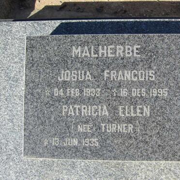 MALHERBE Josua Francois 1933-1995 &amp; Patricia Ellen TURNER 1935-