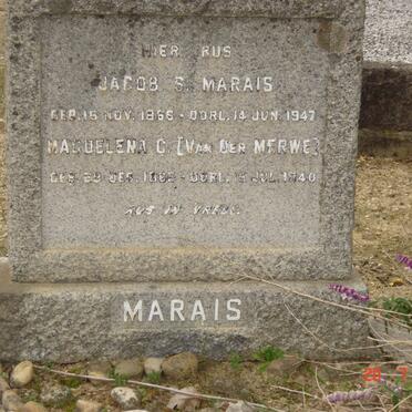 MARAIS Jacob S. 1866-1947 &amp;  Magdalena C. VAN DER MERWE 1865-1940