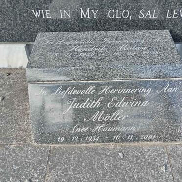 MOLLER Judith Edwina nee HAUMANN 1934-2001
