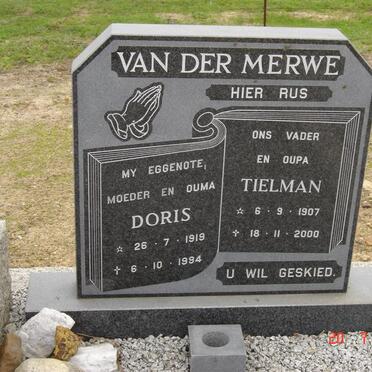 MERWE Tielman, van der 1907-2000 &amp; Doris 1919-1994