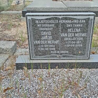 MERWE David Jakob, van der 1904-1998 & Helena LOTTER 1917-2008