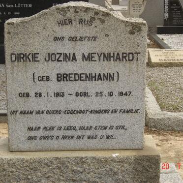 MEYHARDT Dirkie Jozina nee BREDENHANN 1813-1847