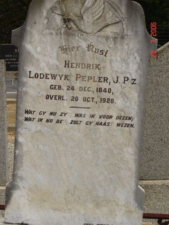 PEPLER Hendrik Lodewyk 1840-1928