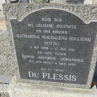 PLESSIS Dawid Jacobus Johannes, du 1895-1970 &amp; Catharina Magdalena CILLIERS 1898-1961