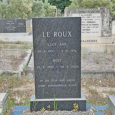 ROUX Lucy Ann, le 1900-1976 :: LE ROUX Boet 1933-2006