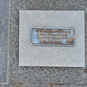 ROUX Nicolene 1931-2018