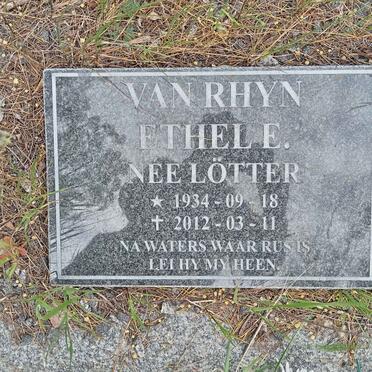 RHYN Ethel E., van nee LOTTER 1934-2012
