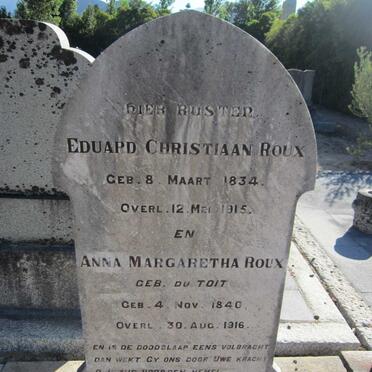 ROUX Eduard Christiaan 1834-1915 &amp; Anna Margaretha DU TOIT 1840-1916