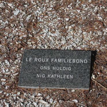 Memorial for Kathleen - From Le Roux Bond