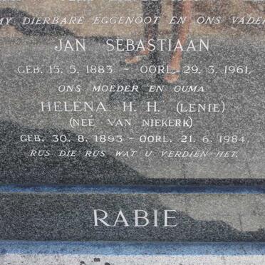 RABIE Jan Sebastiaan 1883-1961 &amp; Helena H.H. VAN NIEKERK 1893-1984