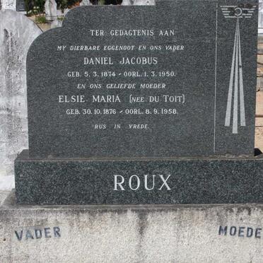 ROUX Daniel Jacobus 1874-1950 &amp; Elsie Maria DU TOIT 1876-1958