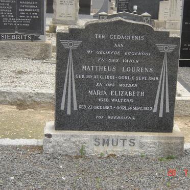 SMUTS Mattheus Lourens 1881-1948 &amp;  Maria Elizabeth WALTERS 1883-1957