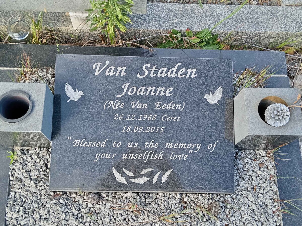 STADEN Joanne, van nee VAN EEDEN 1966-2015