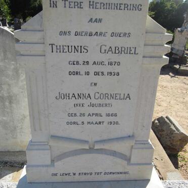 SCHALKWYK Theunis Gabriel, Dirkse van 1870-1938 &amp; Johanna Cornelia JOUBERT 1866-1930