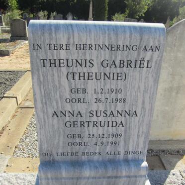 SCHALKWYK Theunis Gabriel, Dirkse van 1910-1988 &amp; Anna Susanna Gertruida 1909-1991