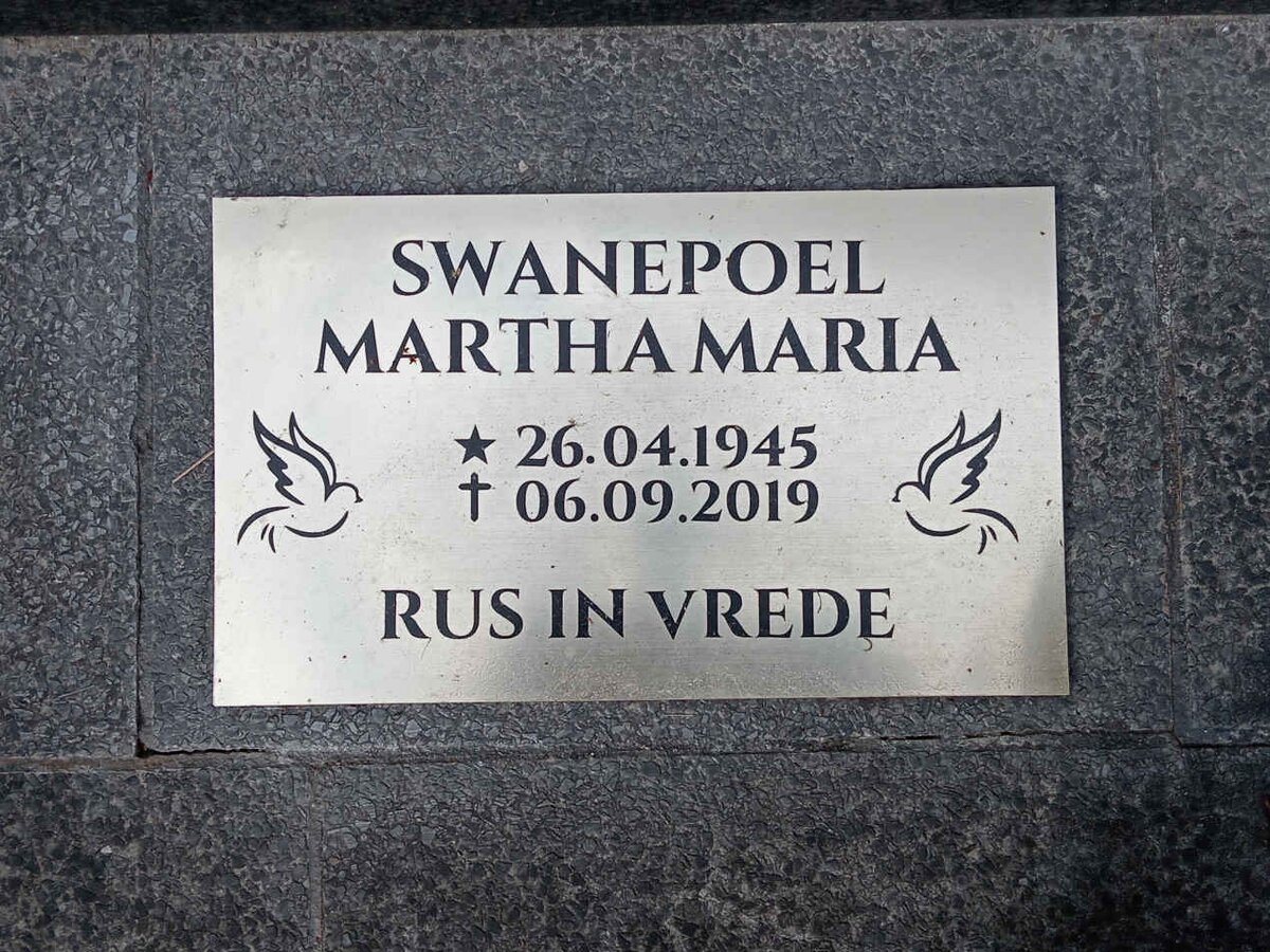 SWANEPOEL Martha Maria 1945-2019