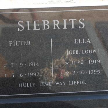 SIEBRITS Pieter 1914-1997 &amp; Ella LOUW 1919-1995