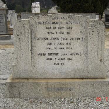 SIEBRITS Bartholomeus Johannes  1856-1918 &amp;  Esther Anna LOTTER 1880-1935 ::  MEYER Hessie -1814