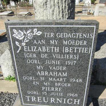 TREURNICH Abraham -1948 &amp; Elizabeth DE VILLIERS -1917 :: TREURNICH Pierre -1968