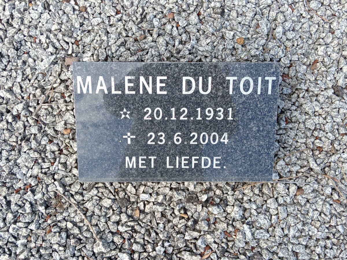 TOIT Marlene, du 1931-2004