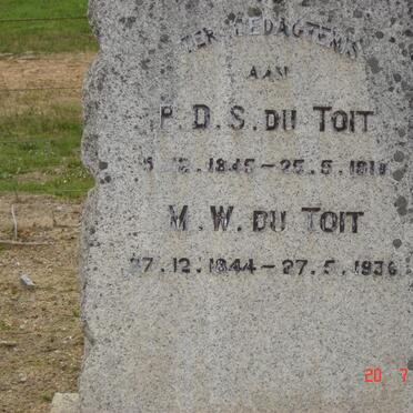 TOIT P.D.S., du &amp; M.W. 1844-1936