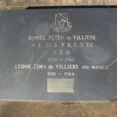 VILLIERS Daniel Peter, de 1900-1962 &amp; Leonie Edma MAYALL 1901-1984