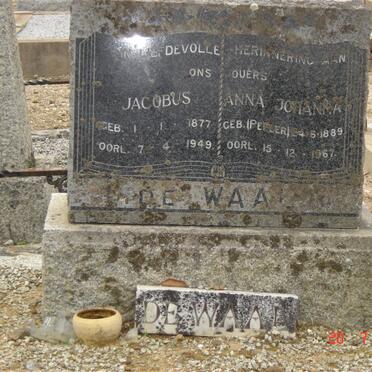 WAAL Jacobus, de 1877-1949  &amp; Anna Johanna PEPLER 1889-1967