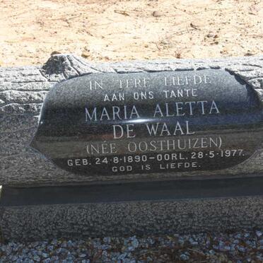 WAAL Maria Aletta, de nee OOSTHUIZEN 1890-1977