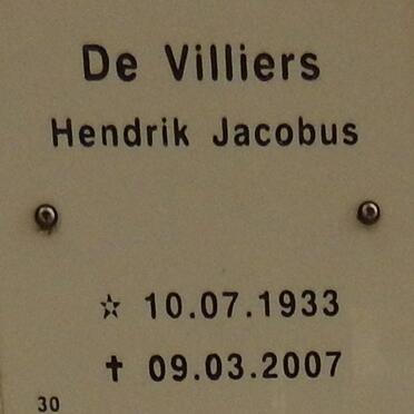 VILLIERS Hendrik Jacobus, de 1933-2007