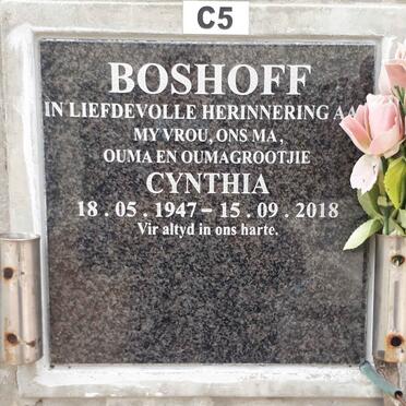 BOSHOFF Cynthia 1947-2018