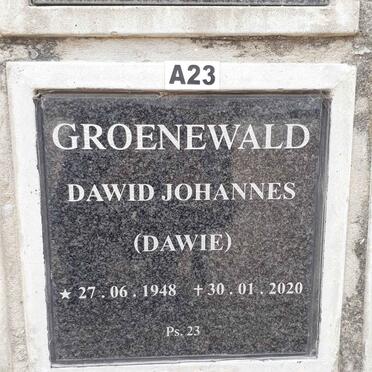 GROENEWALD Dawid Johannes 1948-2020