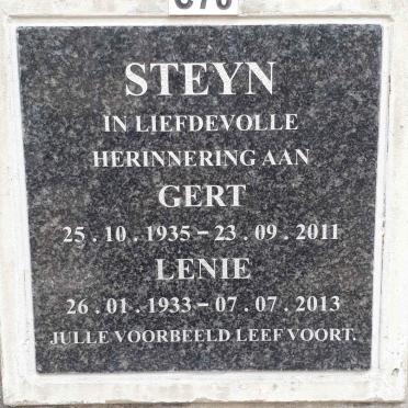 STEYN Gert 1935-2011 &amp; Lenie 1933-2013