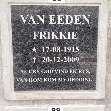 EEDEN Frikkie, van 1915-2009