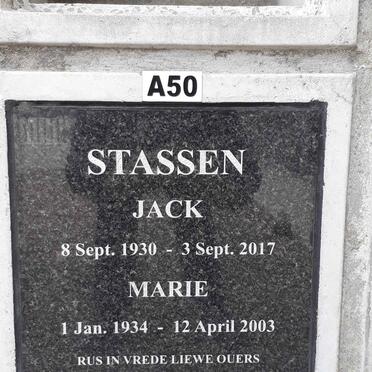 STASSEN Jack 1930-2017 &amp; Marie 1934-2003