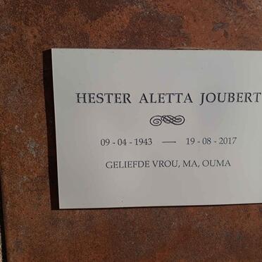 JOUBERT Hester Aletta 1943-2017